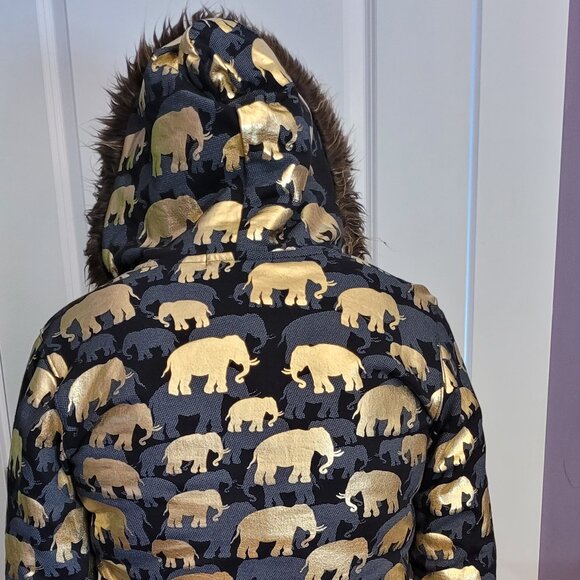 Black & Gold Elephant Jacket, EUC - Picture 1 of 5